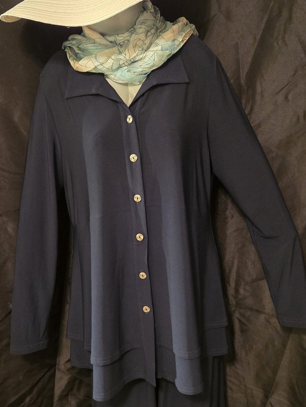 Joseph Ribkoff Navy Button-Front Shirt